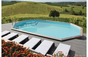 Piscine bois hors sol Oblong - 390 x 620 x 120cm