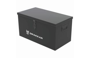 Coffre de chantier métallique 80 L 670 × 350 × 350 mm avec porte-cadenas - Drakkar